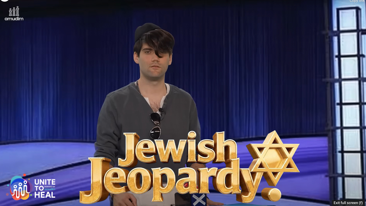 Jewish Jeopardy contestants in a Jewish comedy game show