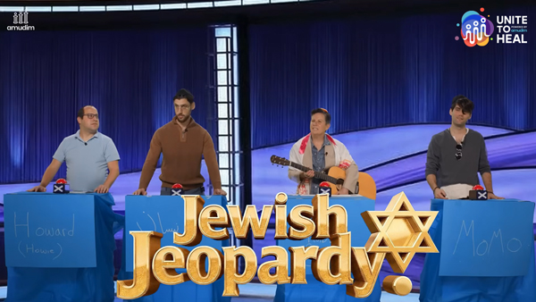Jewish Jeopardy game board with Jewish humor parody categories